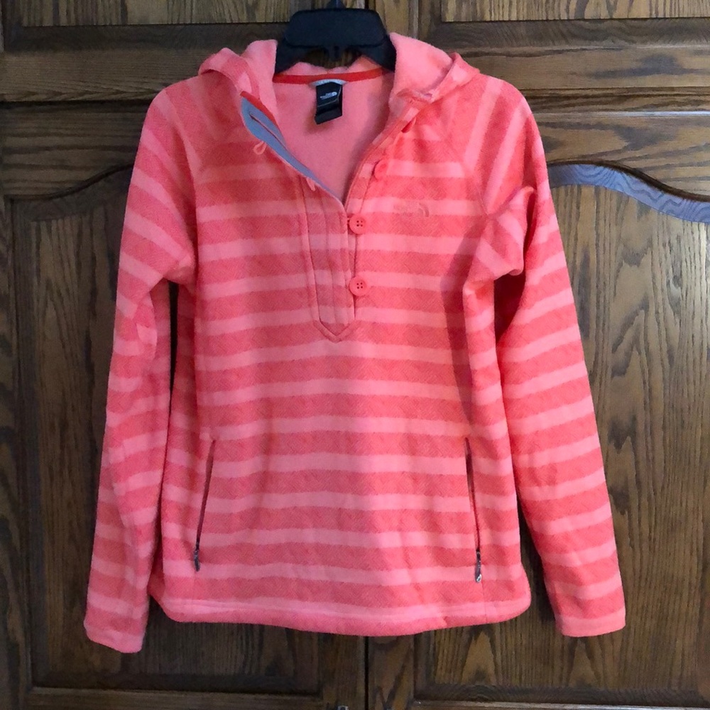The North Face women’s orange pullover with hood